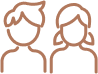 Icône représentant un homme et une femme côte à côte, illustration minimaliste de deux personnes.