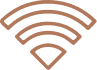 Icône de signal wifi sans fil avec ondes courbées.